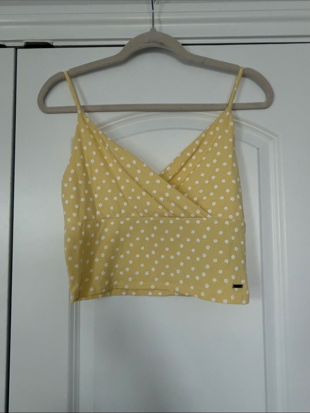 Hollister Yellow White Floral Wrap Cami